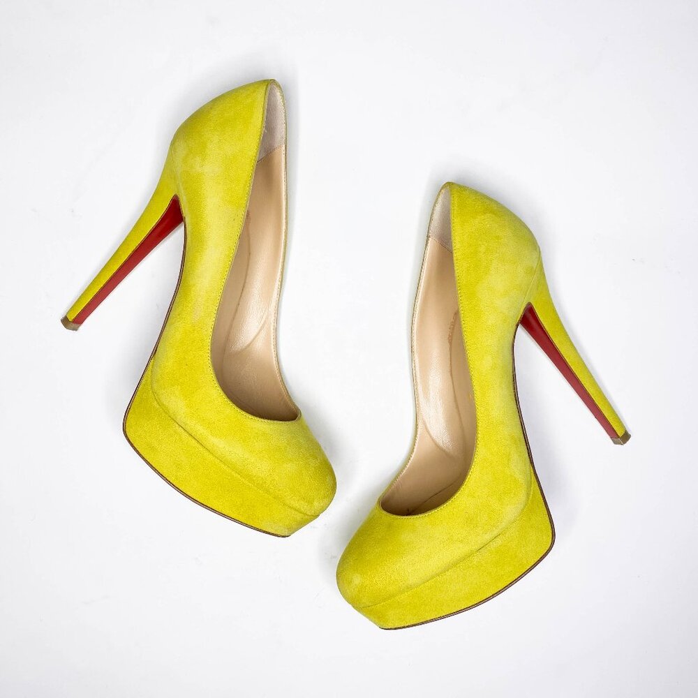 Louboutin Bianca Suede Platform Pumps